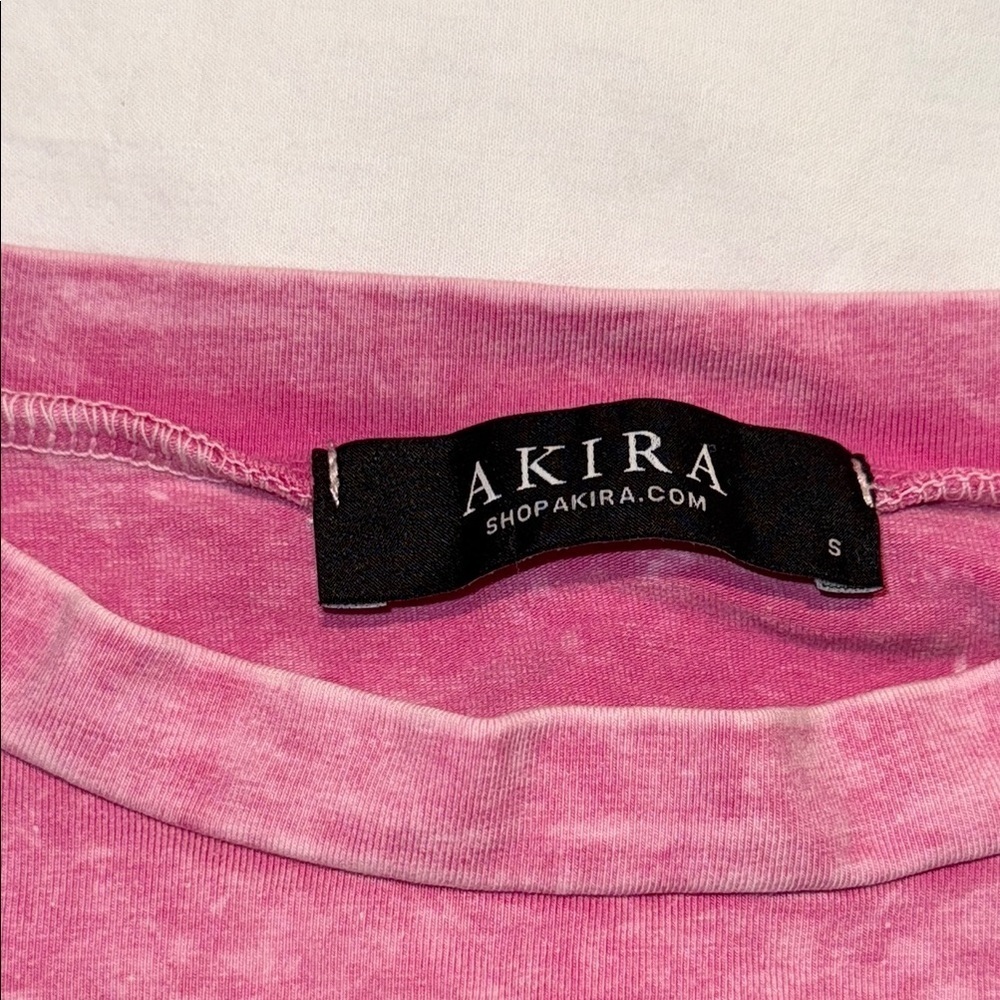 Akira Cropped Acid Washed Long Sleeve StretchWomen's Top - Picture 4 of 4